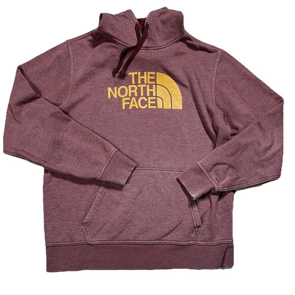 The North Face Men’s Hoodie Size Large Half Dome Faded Burgundy Gold - Picture 1 of 10